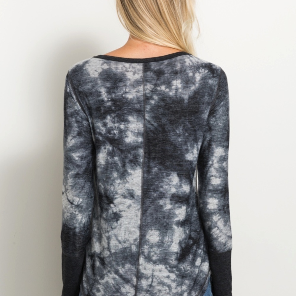 NWT HEM & THREAD STITCH FIX Tie Dye Lace Up Top - Picture 3 of 4